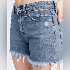 Rag & Bone Dre Low-Rise Short Misha Destructed WDD20S1956B1MI Denim Jean Button